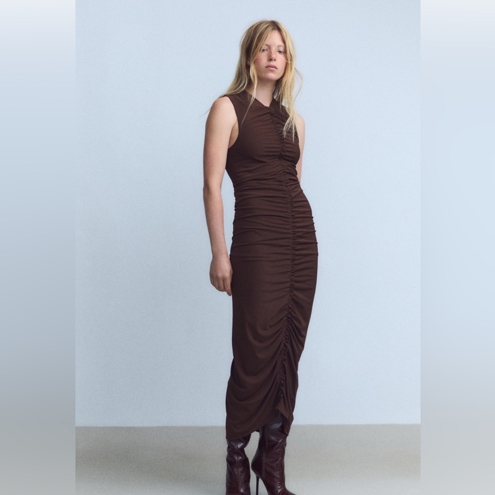 Zara Chocolate Brown Dress new